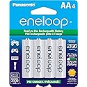 Eneloop Panasonic BK-3MCCA4BA AA 2100 Cycle Ni-MH Pre-Charged Rechargeable Batteries, 4-Battery Pack