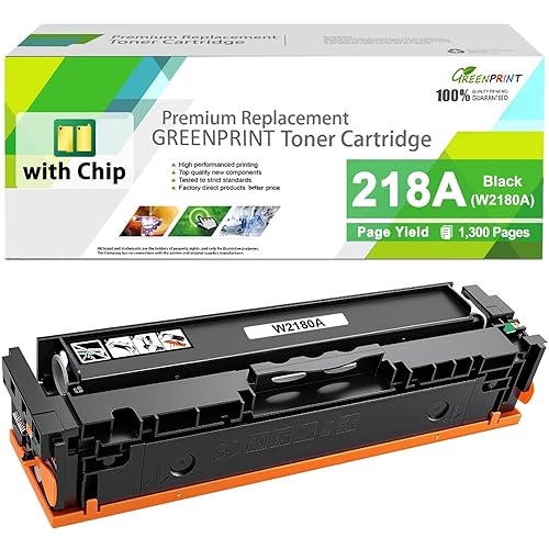 GREENPRINT W2180A 218A with CHIP Remanufactured Toner Cartridge Black Standard Capacity 1300 Pages for 3201 3201dw 3301 3301fdw 3301cdw 3301sdw