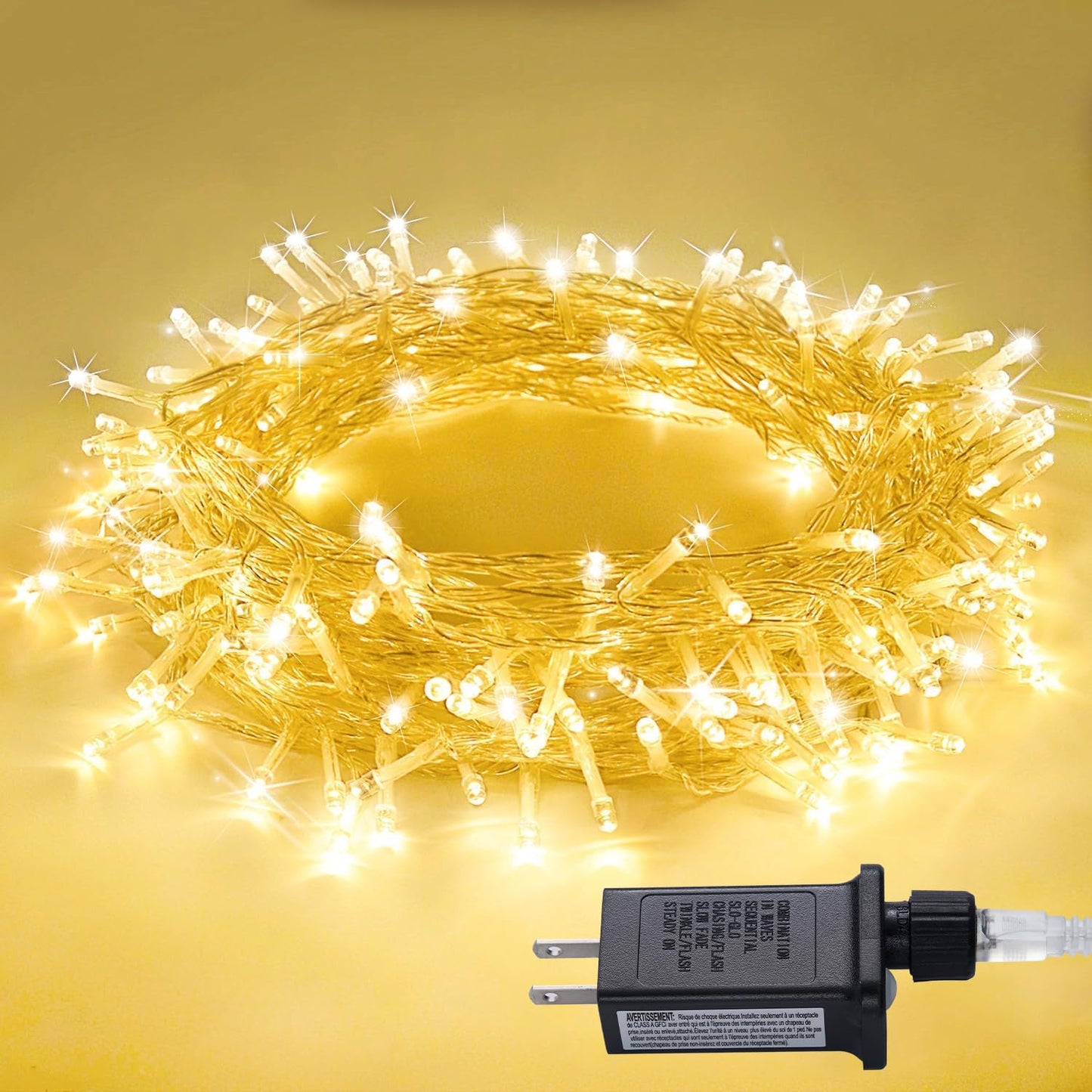 JMEXSUSS 100 LED String Lights Indoor Bedroom, 8 Modes Warm White Christmas Lights Plug in, 33ft Connectable Room Fairy Twinkle Light Outdoor