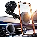 RayLink for Military-Grade Car Phone Mount?122+lbs Hold & Auto-Snap? for MagSafe?2-in-1 Mount Included? Magnetic Phone Holder for Car Truck Universal