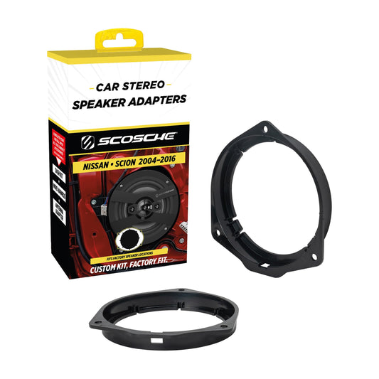 Scosche SASCN656 5.25-6.5” Speaker Adapters - Compatible with Select 2004-16 Nissan and Scion - Adapter for 5 1/4" to 6 1/2" Car Speakers - Sold in