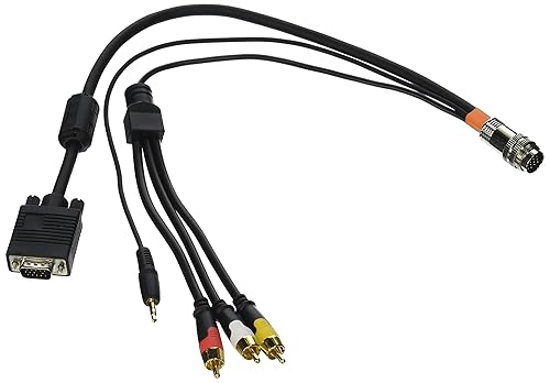 C2G Legrand RapidRun 3.5mm Flying Lead, RCA Flying Lead, Black Multi-Format Flying Lead with 15 Pin HD D-Sub, Mini-Phone Stereo 3.5mm, 3 RCA to Muvi