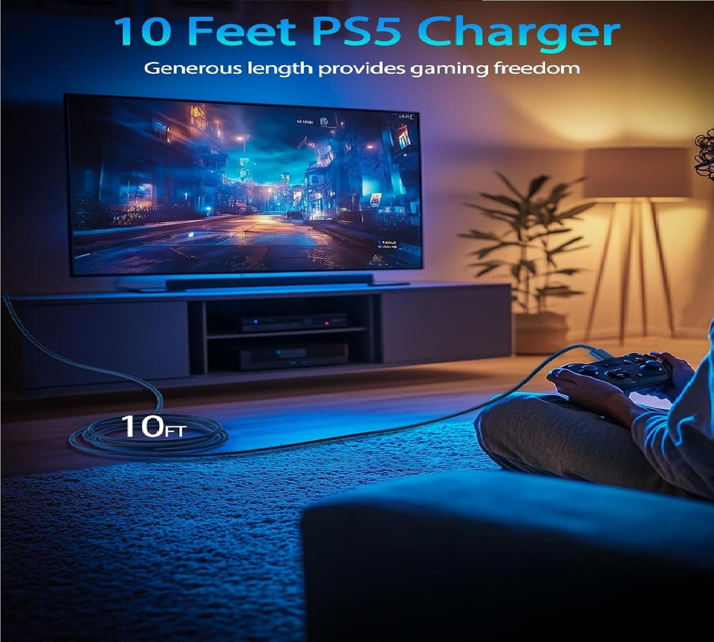 PS5 Charging Cable 3Pack 10FT PlayStation 5 Controller Charger Cord,Xbox Series X/S Controller Charger Cable Nintendo Switch USB C Cord Nylon Braided