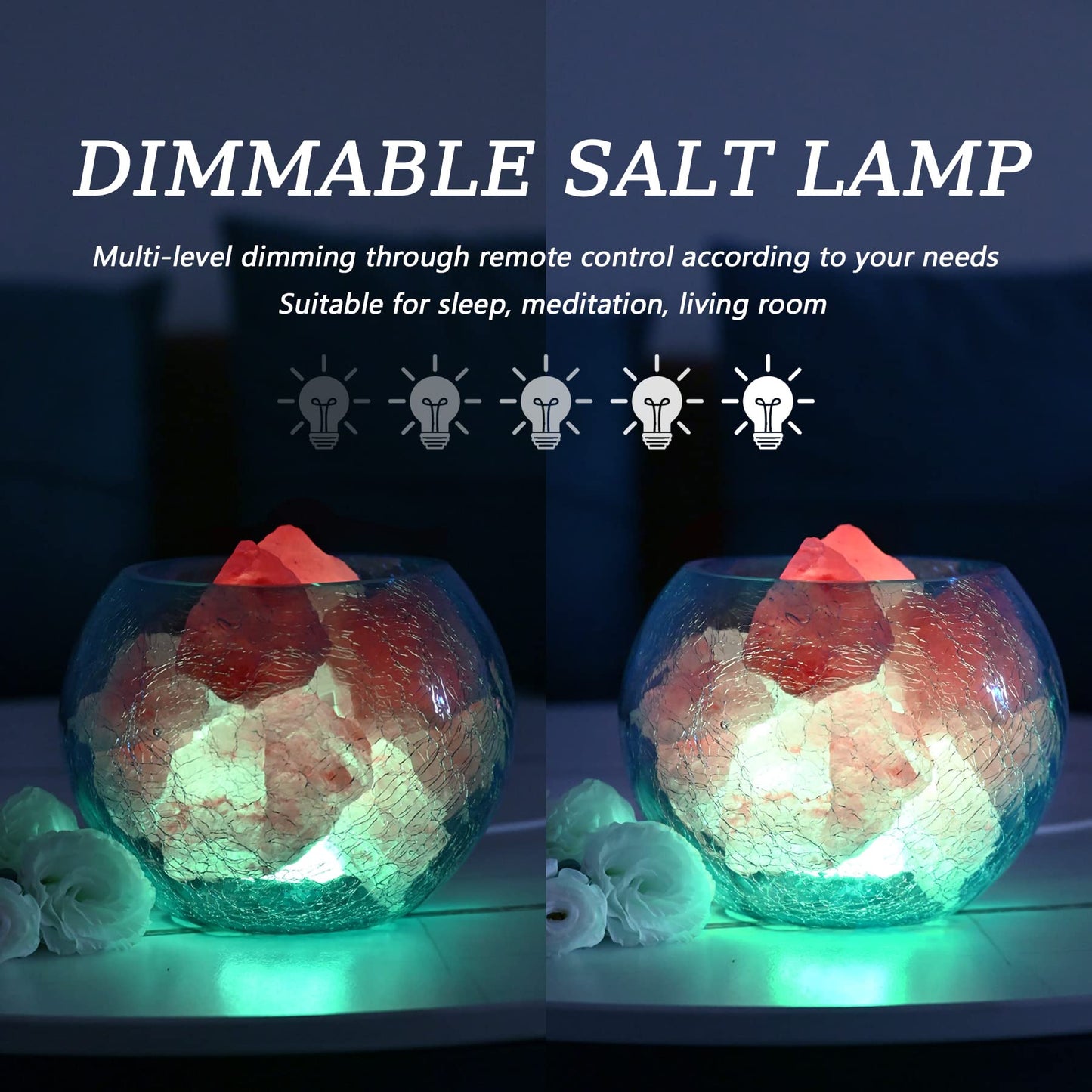V.C.Formark USB Himalayan Salt Lamp with Remote Control, 16 Colors Lighting & 4 Color Changing Mode Salt Rock Lamp, Used for Holiday Gift, Home Deco