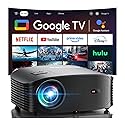 GOODEE Official Licensed Google TV 4K Mini Smart Projector with WiFi and Bluetooth - Compatible with Netflix/YouTube/Prime Video, Dolby Audio, Auto
