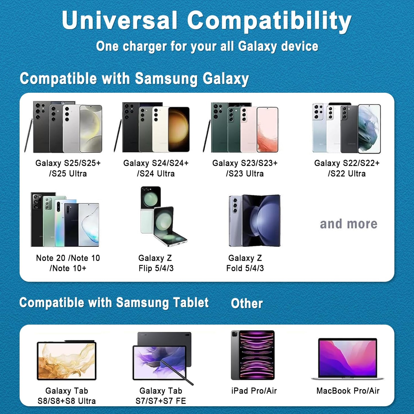 2026 45W Super Fast Charger USB C Android Phone Charger Fast Charging Compatible with Samsung Galaxy S25/S25 Ultra/S25+/S26 Ultra/S26/S26+/S24