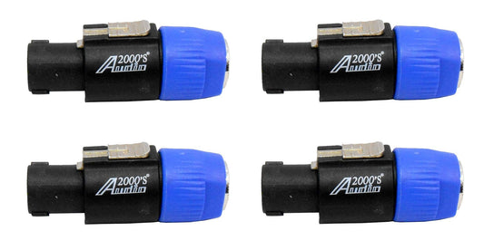 AUDIO 2000'S ACC31A1P2 Speakon Male to 1/4-Inch Female Jack Adapters Converters, Package Including Four Adapters Converters