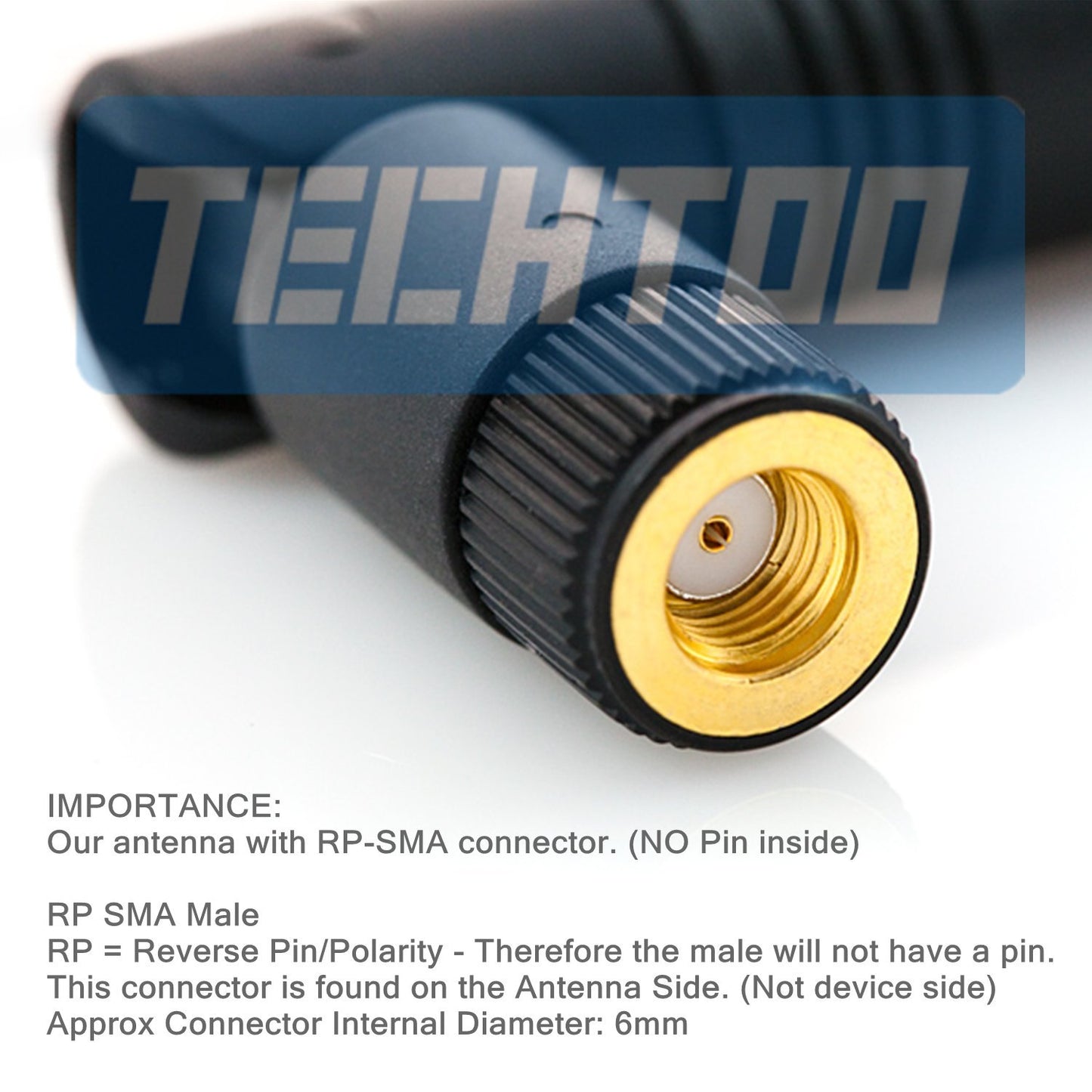 TECHTOO 9dBi Omni WiFi Antenna with RP-SMA Connector for Wireless Network Router/USB Adapter/PCI PCIe Cards/IP Camera/Wireless Range Extender(3-Pack)
