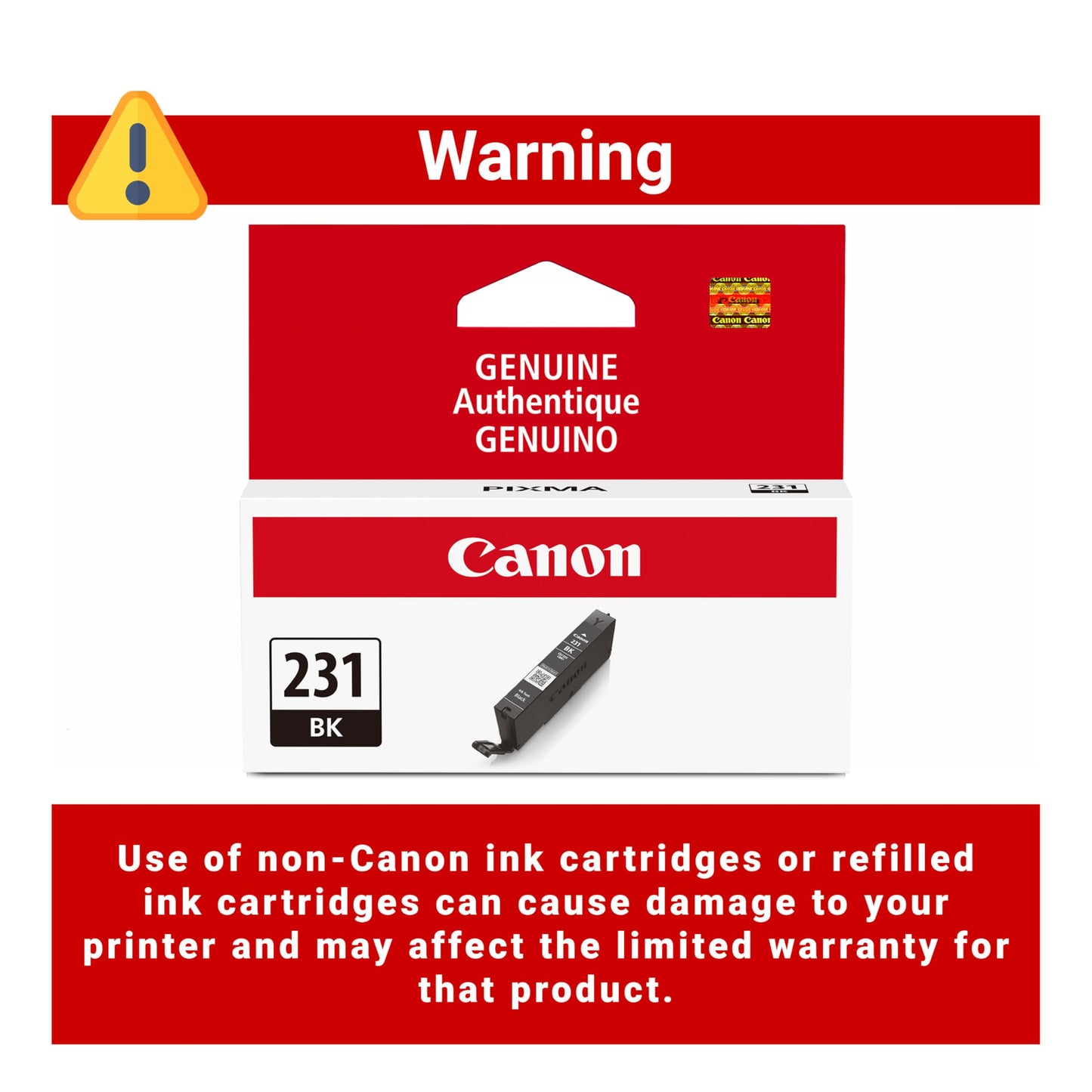 Canon CLI-231 Genuine Black Ink Tank, Compatible with PIXMA TS8820 Printers