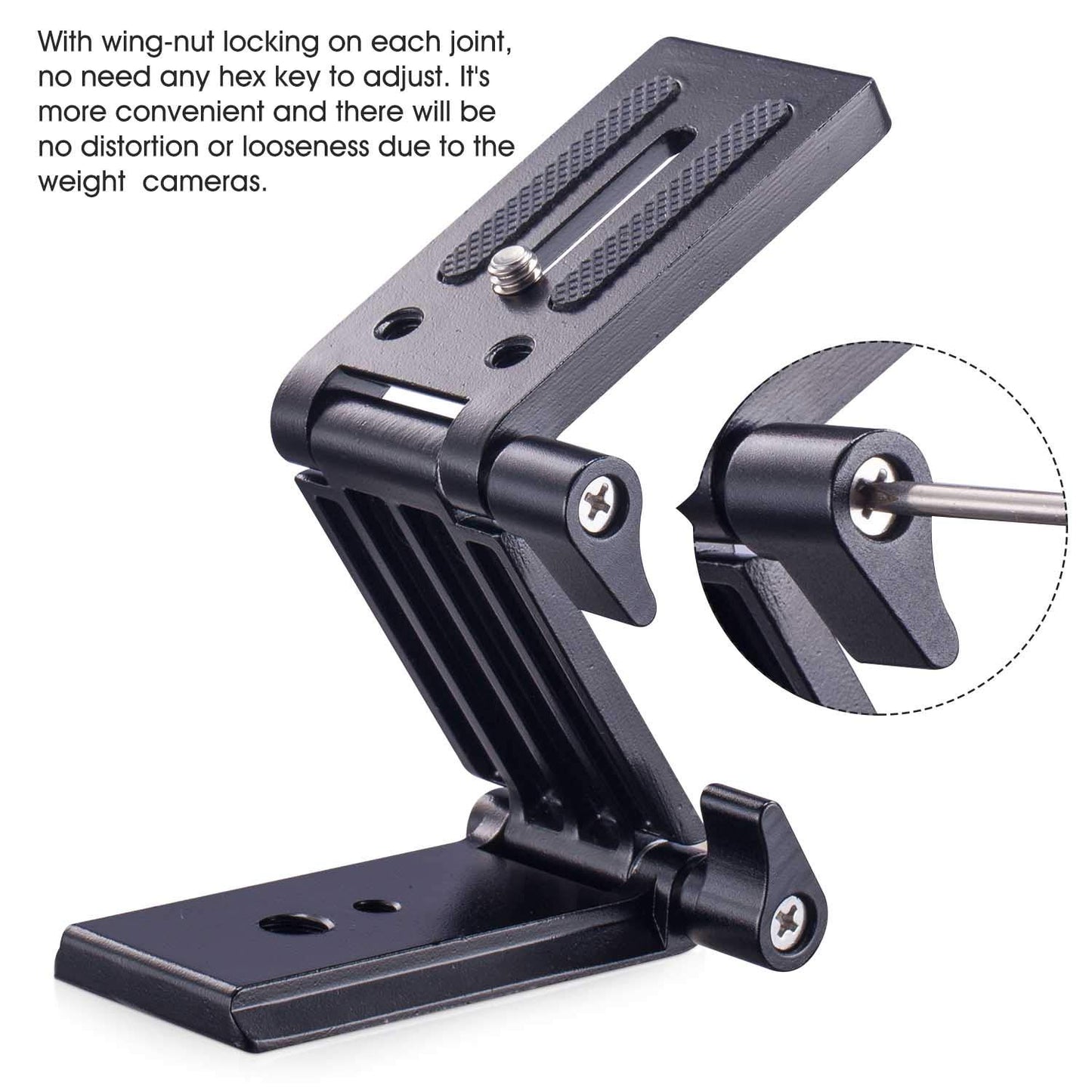 Universal Flex Tilt Head Z Mount Bracket Arca-Swiss Tripod Head Quick Release Plate Mounting for Monopod Slider Rail Cage Rig Stabilizer Gimbal