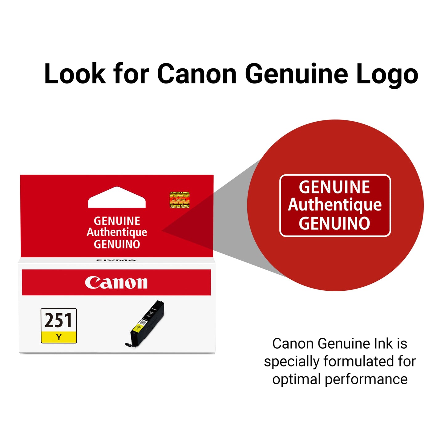 Canon CLI-251 Genuine Yellow Ink Tank, Compatible with MG6320, IP7220 & MG5420, MX922, MG5520, MG6420, MG7120, iX6820, iP8720, MG7520, MG6620,