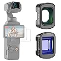 NEEWER Lens Kit Compatible with DJI Osmo Pocket 3 Creator Combo Accessories, 0.75X Wide Angle (108° FOV) + 1.2X Blue Anamorphic Cinematic Effect Lens