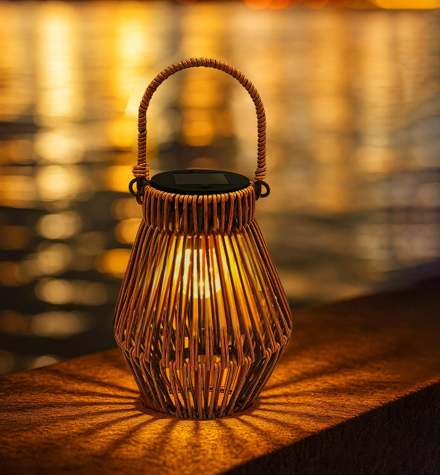 TOSTOOIRX Solar Lanterns Outdoor Waterproof Rattan Solar Lights for Outside Garden Decor Mothers Day Gifts Hanging Lanterns Decoration Outside