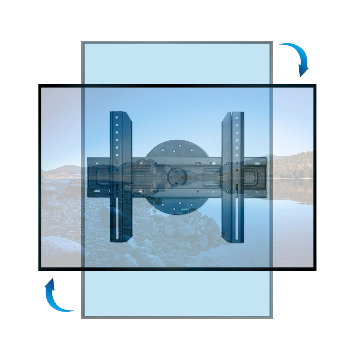 Mount-It! TV Wall Mount Landscape to Portrait Rotation, Fixed Mounting Bracket, Low-Profile for Samsung, Sony, Toshiba, Sharp, LG, Element, Westinghouse, TCL 32 to 60 Inch (Some 70") TVs, 110 lbs