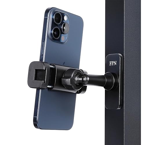 FPN Super Strong Magnetic Phone Holder for Gym - 10 N52 Magnets, Aluminum Alloy Base and Joint - Gym Phone Mount for Workout Record Compatible