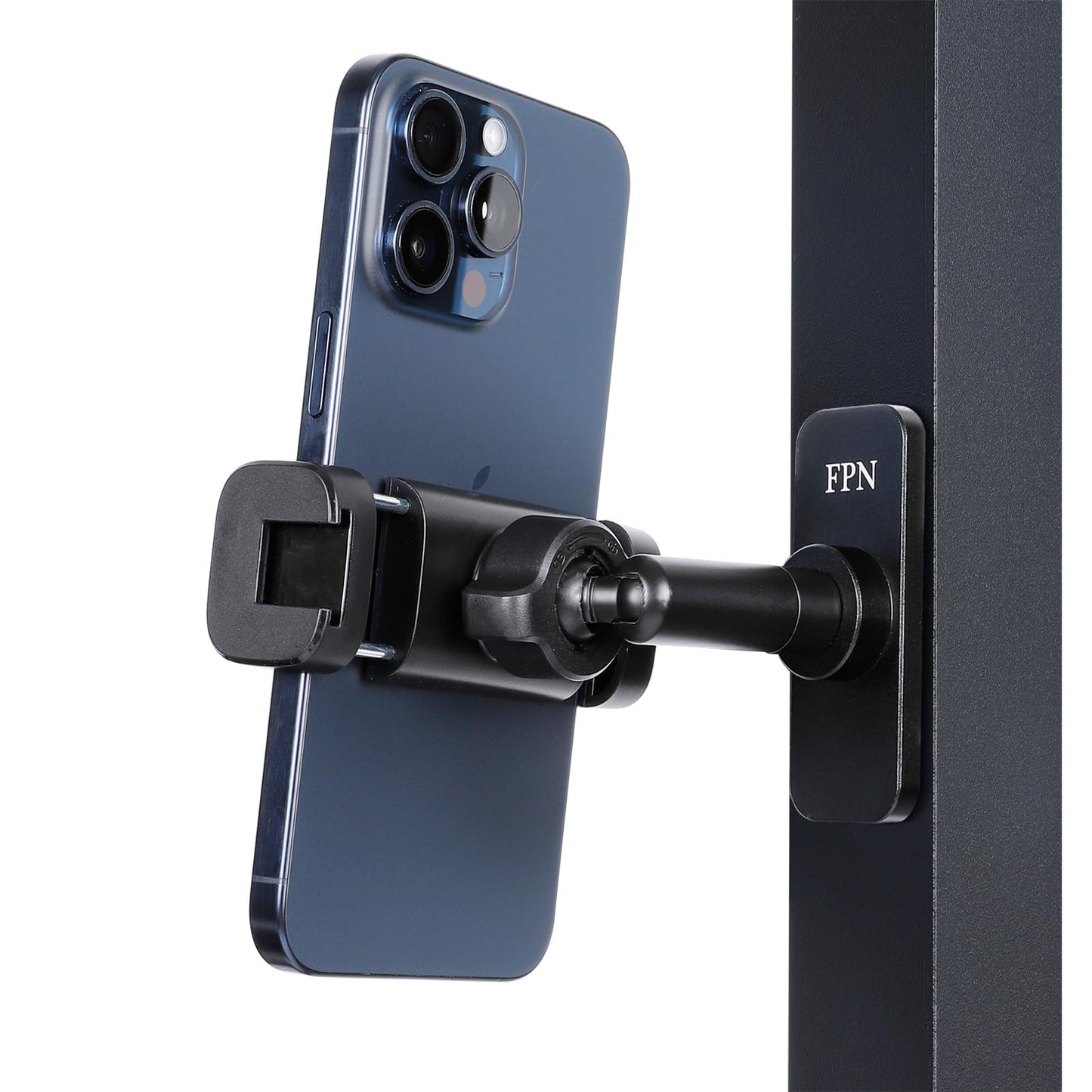 FPN Super Strong Magnetic Phone Holder for Gym - 10 N52 Magnets, Aluminum Alloy Base and Joint - Gym Phone Mount for Workout Record Compatible