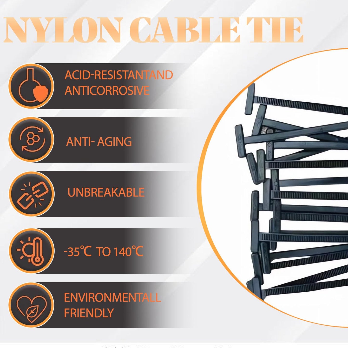 Nylon Universal Cable Tie Buckle - (20/50/100Pcs) Pin and Button Zip Ties Self-Locking, Multipurpose Plastic fastening Straps Tool for Car Quick