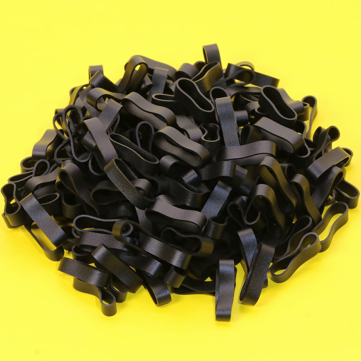 ONLYKXY 200pcs Small Black Silicone Cable Ties 0.59 inch/15 mm Diameter Flat Rubber Bands Elastic Reusable Thick Rubber Rings Supplies for School Home
