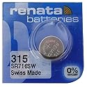 Renata 315 SR716SW Batteries - 1.55V Silver Oxide 315 Watch Battery (10 Count)