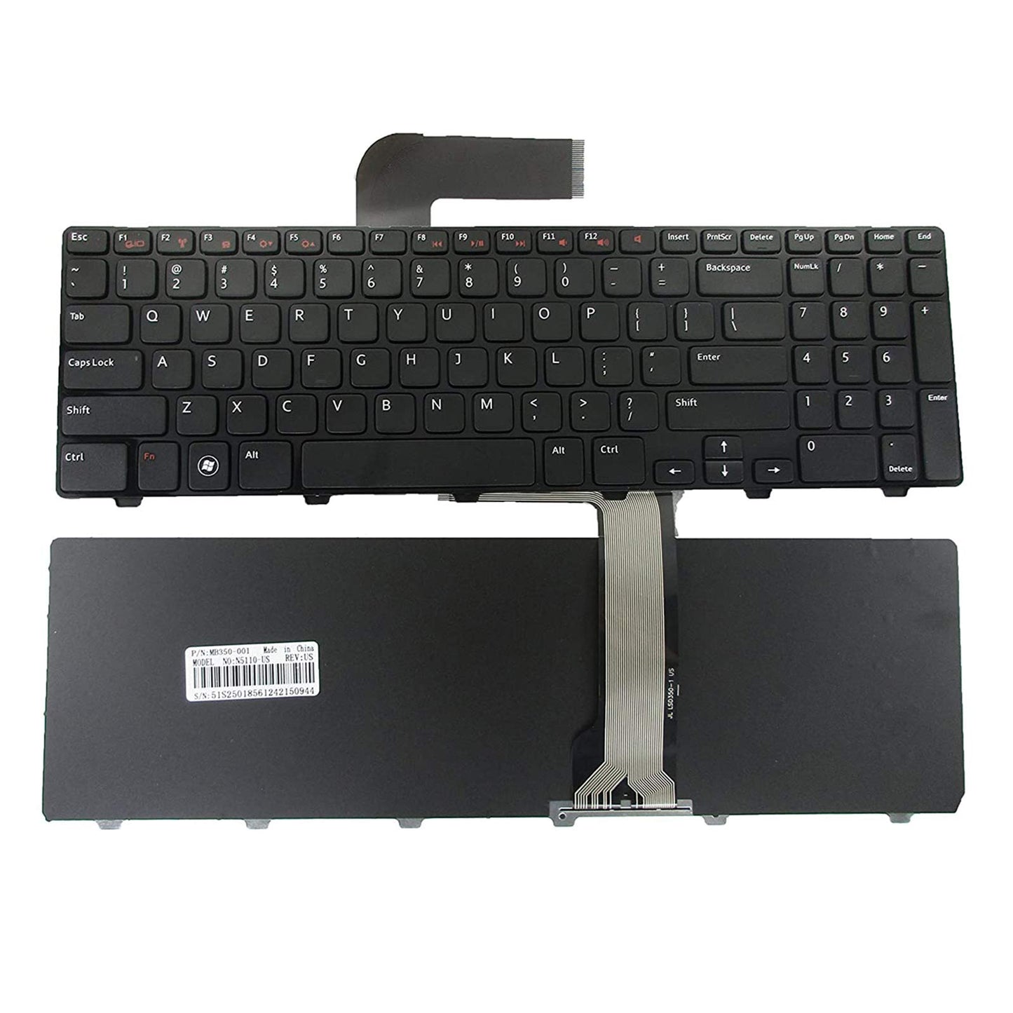 SUNMALL N5110 Keyboard Compatible with DELL Inspiron, Replacement Laptop Keyboard with Frame Compatible with DELL Inspiron 15R N5110 M501Z M511R