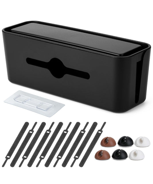 Bates- Cable Management Box, Small, Cable Organizer Box, Cord Organizer Box, Cable Box Organizer, Cord Management Box, Cord Hider Box, Cord Box for