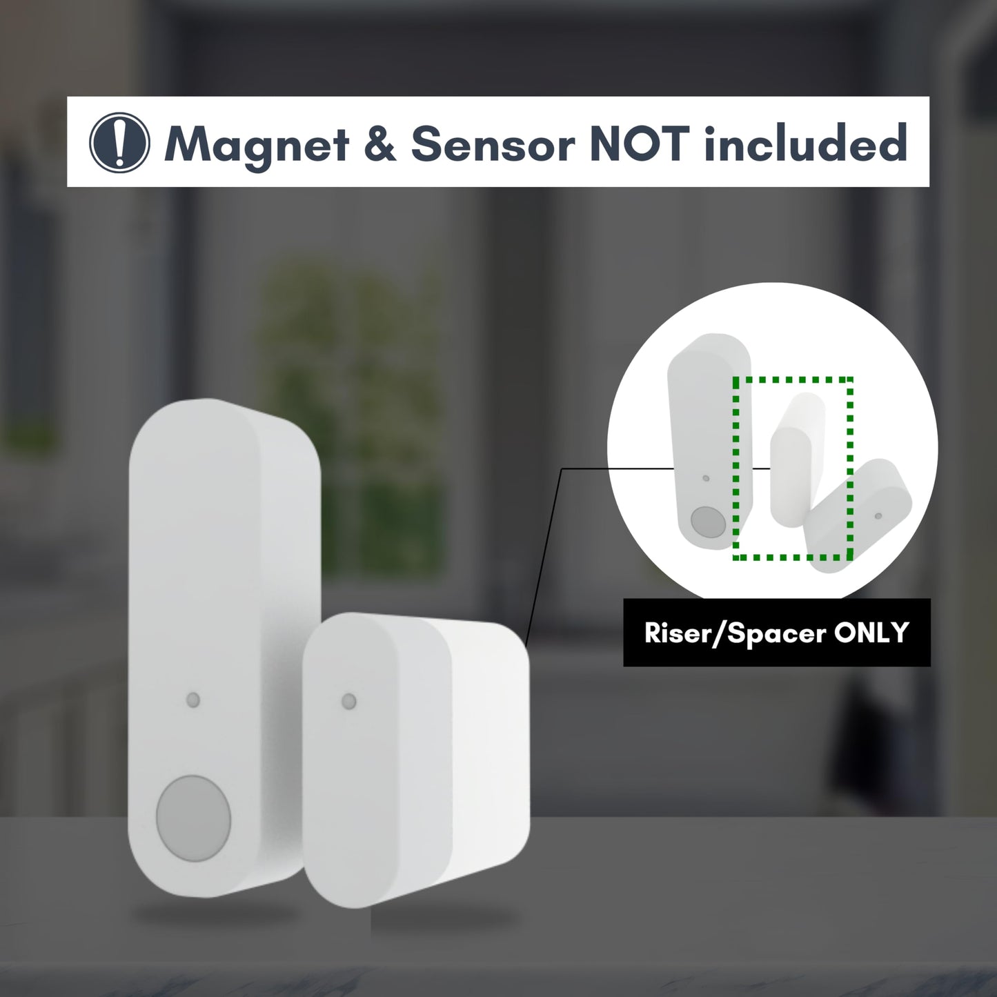 Magnet Riser Compatible with ADT | Contact Spacers with 3M Adhesive | DIY Wireless Home Security Accessories - Device/Magnet Not Included (1/4 inch)
