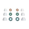 NICKSTON 12 pcs S/M/L White Hybrid Replacement Set Earbuds Eartips Compatible with Sony XBA, MDR and DR Series in-Ear Earphone Headsets