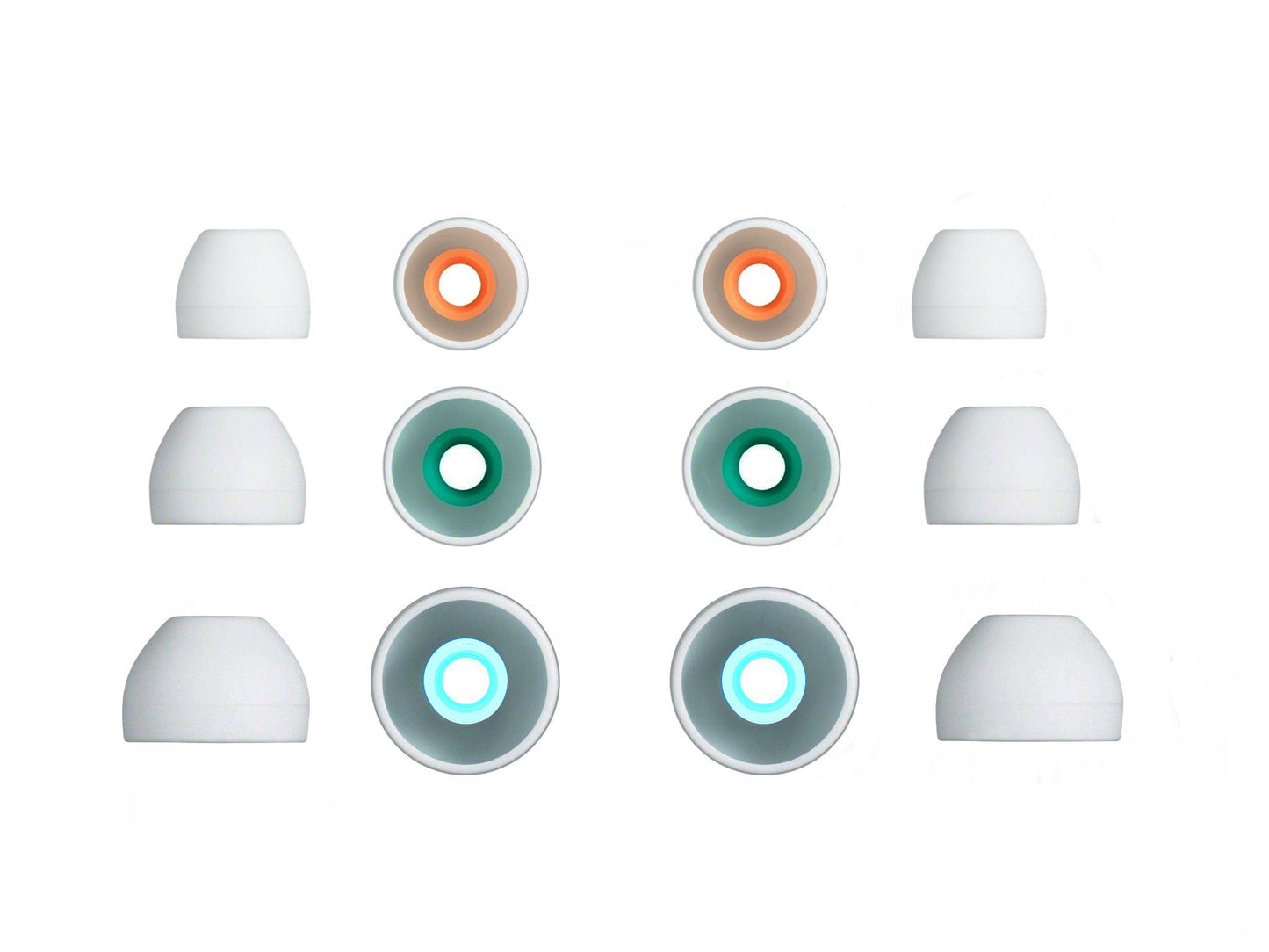 NICKSTON 12 pcs S/M/L White Hybrid Replacement Set Earbuds Eartips Compatible with Sony XBA, MDR and DR Series in-Ear Earphone Headsets