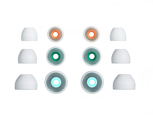 NICKSTON 12 pcs S/M/L White Hybrid Replacement Set Earbuds Eartips Compatible with Sony XBA, MDR and DR Series in-Ear Earphone Headsets