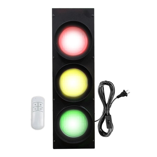 Signaworks Decorative LED Traffic Light Wall Mount Lamp with Switch & Remote Control for Kids Room, Man Cave, Bar, Office, Garage, Fun Room, Pub