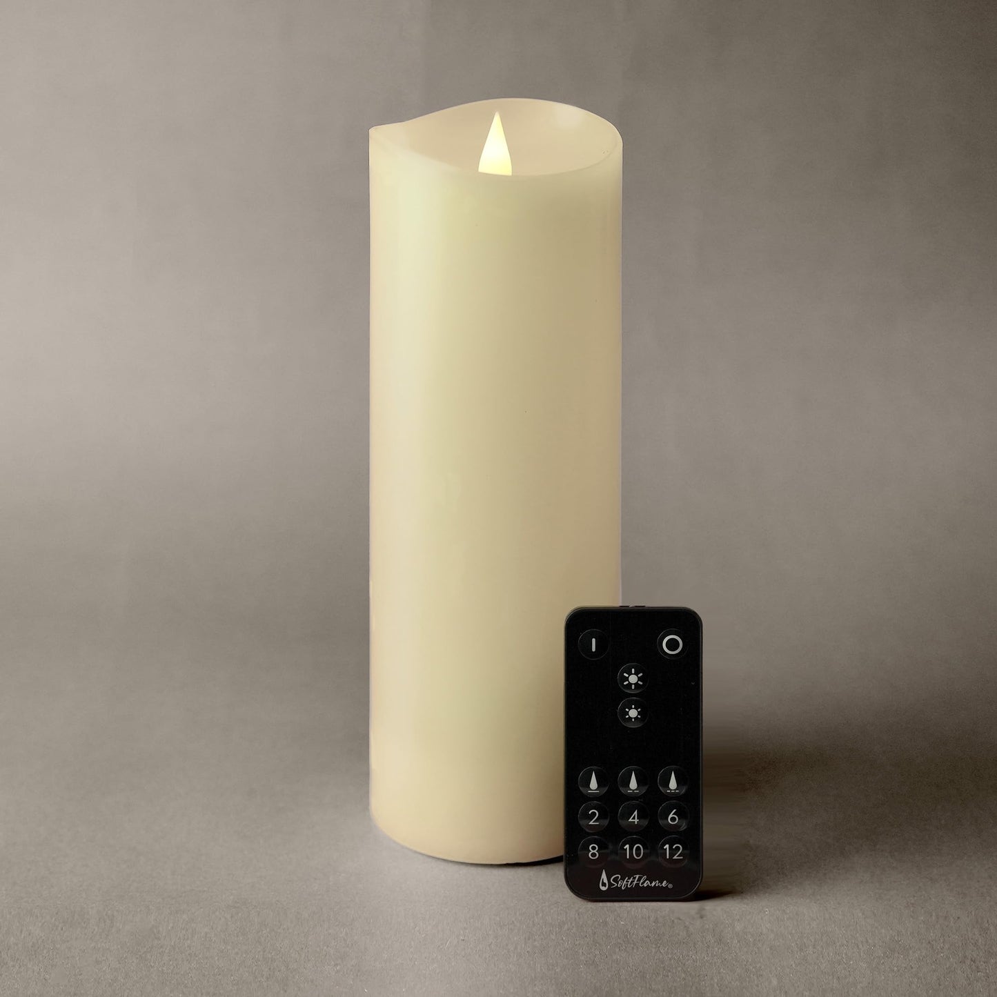 Softflame Flameless LED Candles with Remote Control, 3"x 9"Flickering 3D Moving Flame Battery Operated Candles in Real Wax Shell for Indoor Use, Home