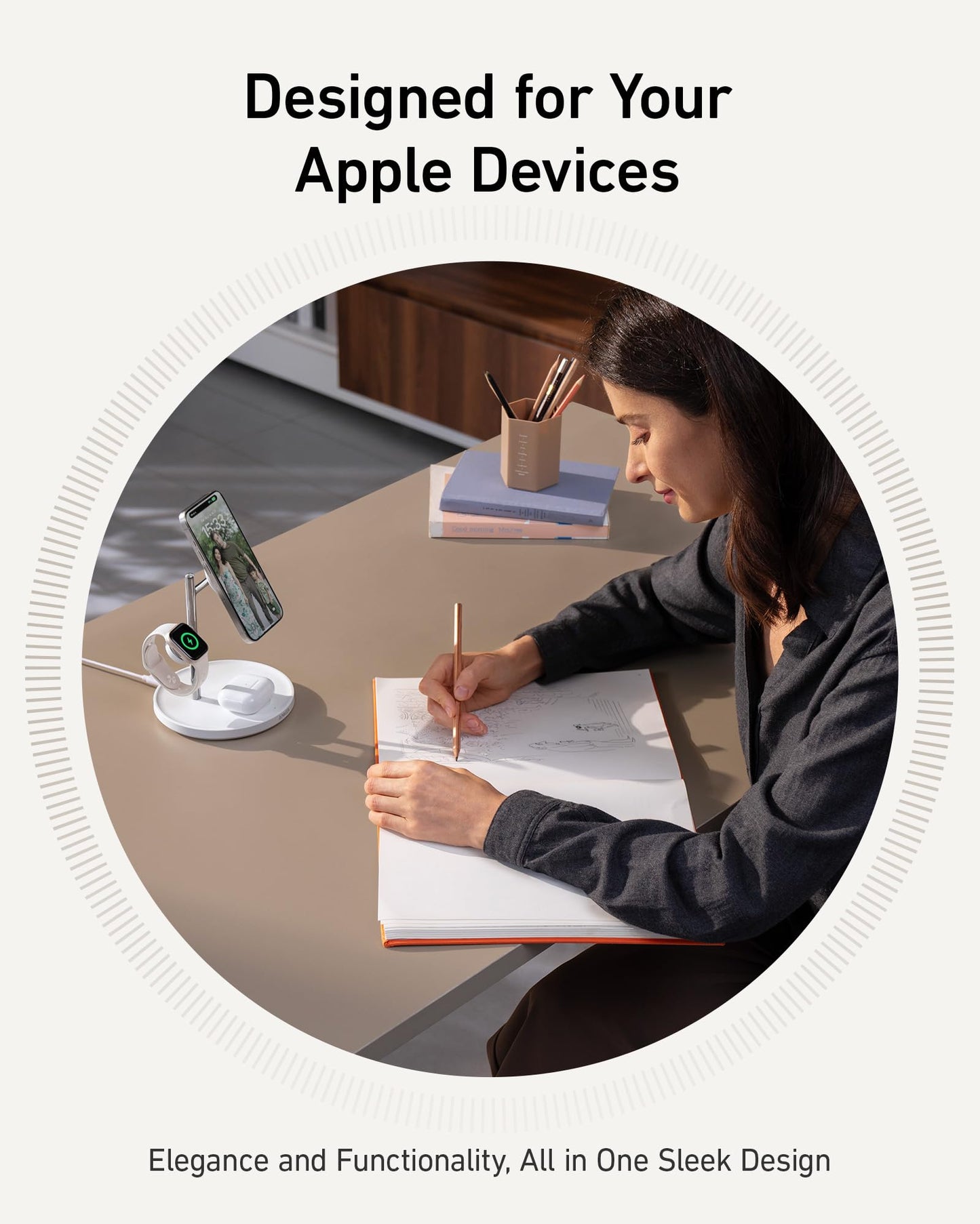 Anker MagSafe Charger Stand Compatible, iPhone 17 MagGo 3 in 1 Wireless Charging Station,Qi2 Certified 15W Wireless Charger, Desk Accessory,