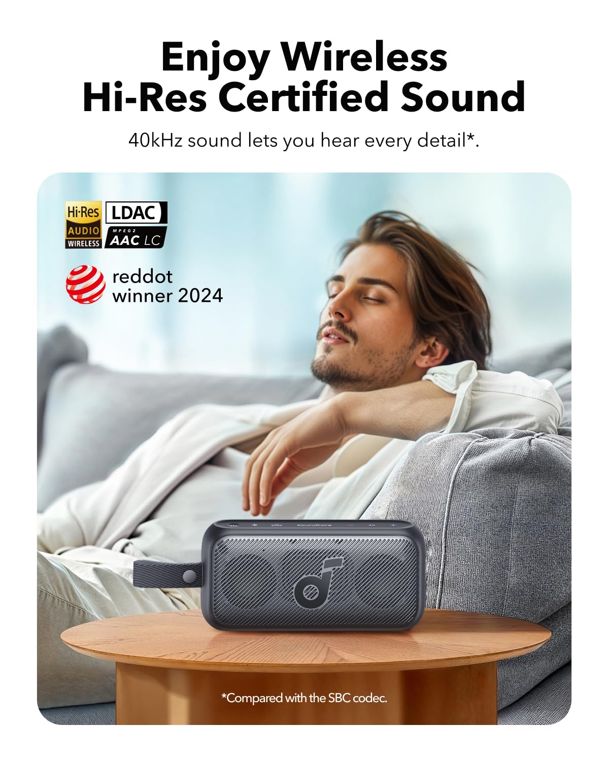 Soundcore Motion 300 by Anker, Bluetooth Speaker, Wireless Hi-Res Portable Speaker, IPX7 Waterproof, BassUp, Bluetooth 5.3, 30W Stereo Sound, 13H