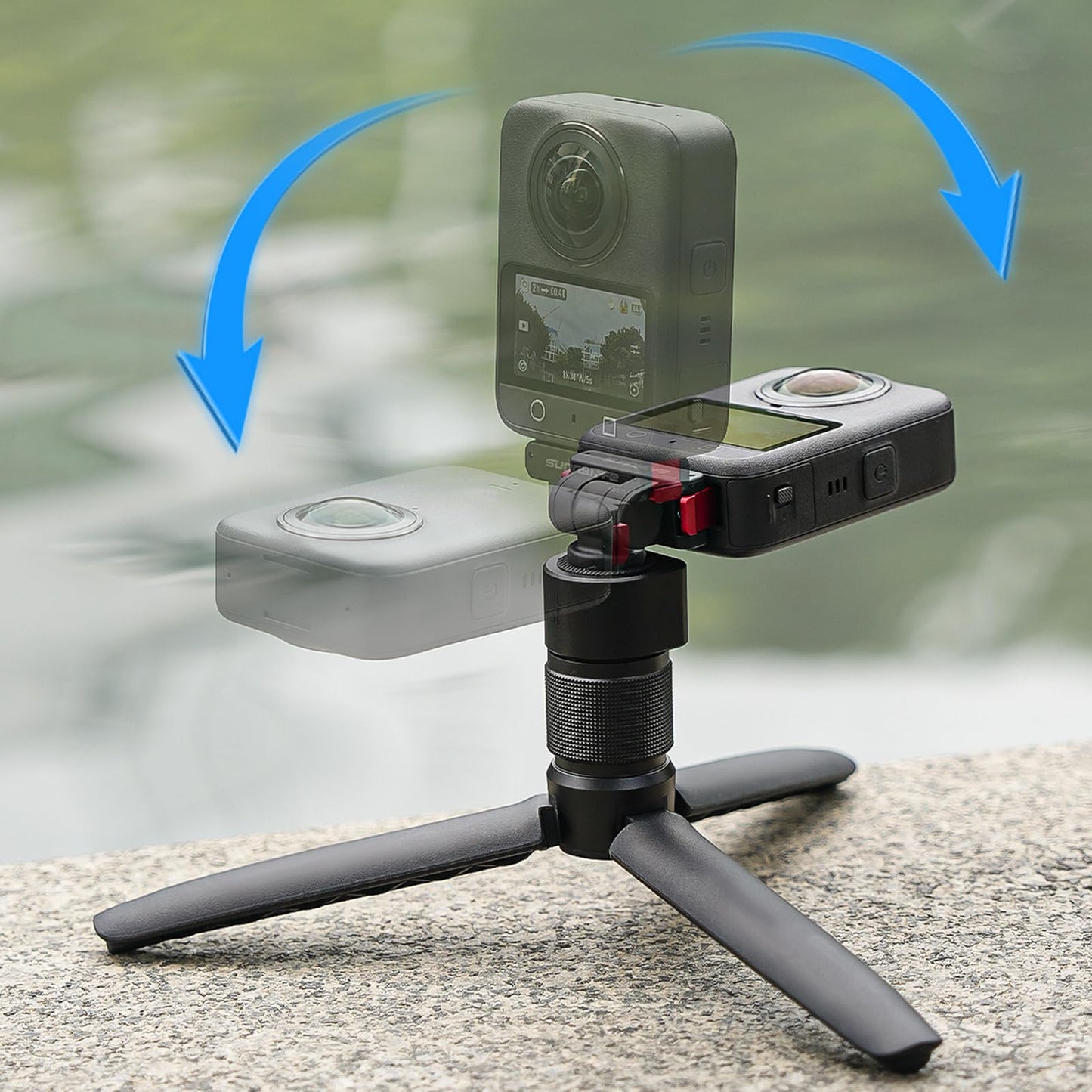 Honlyn Magnetic Quick Release Adapter for DJI OSMO 360/ACTION 5Pro/4/3/2, 1/4 Expansion Piece Rotation Adjustable Cold Boot Gimbal Base Expansion