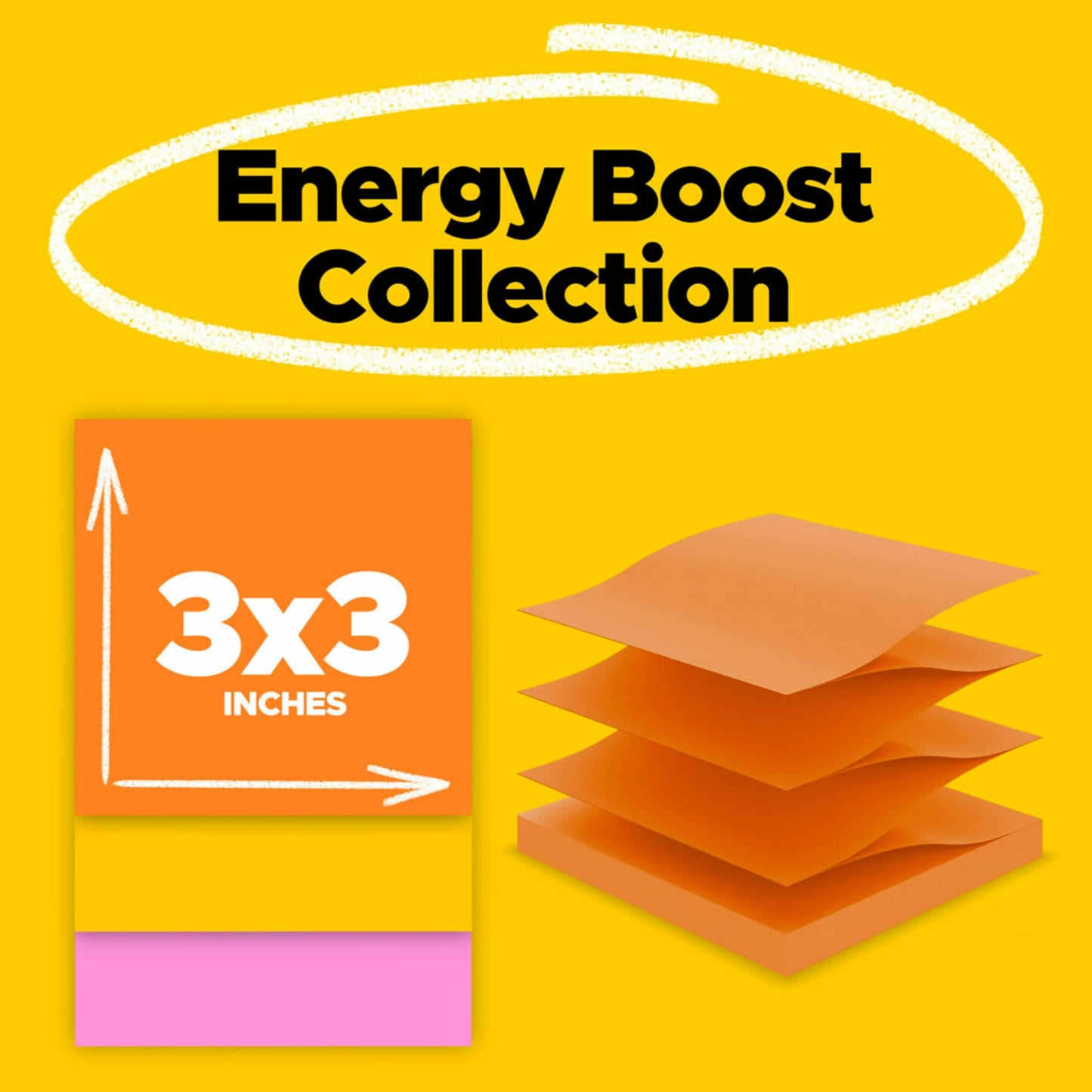 Post-it Super Sticky Dispenser Notes, 3 x 3 in, Neon Fizz, 18 Pads