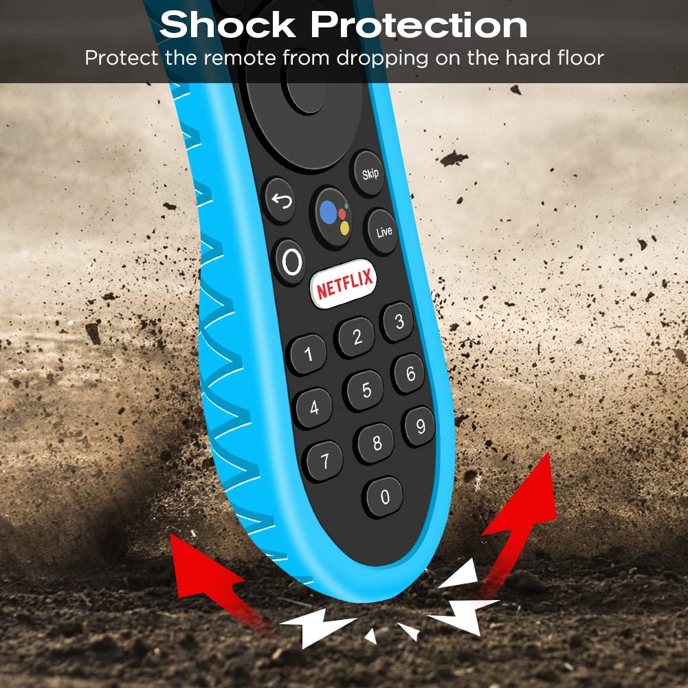 Silicone Case for TiVo Stream 4K Remote, Anti-Slip Shockproof Protective Cover for TiVo Stream Remote Controller Sleeve Protector Skin (Glow Blue)
