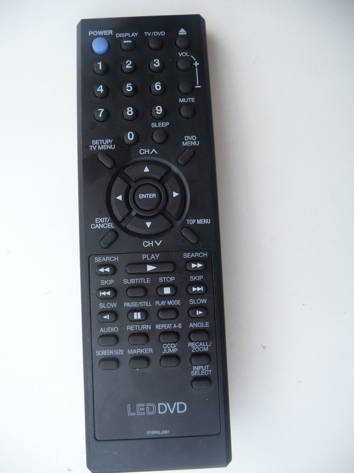 Replacement Remote Control for SANSUI SLEDVD196, SLEDVD197, 076R0LJ061, SLEDVD226B, SLEDVD244