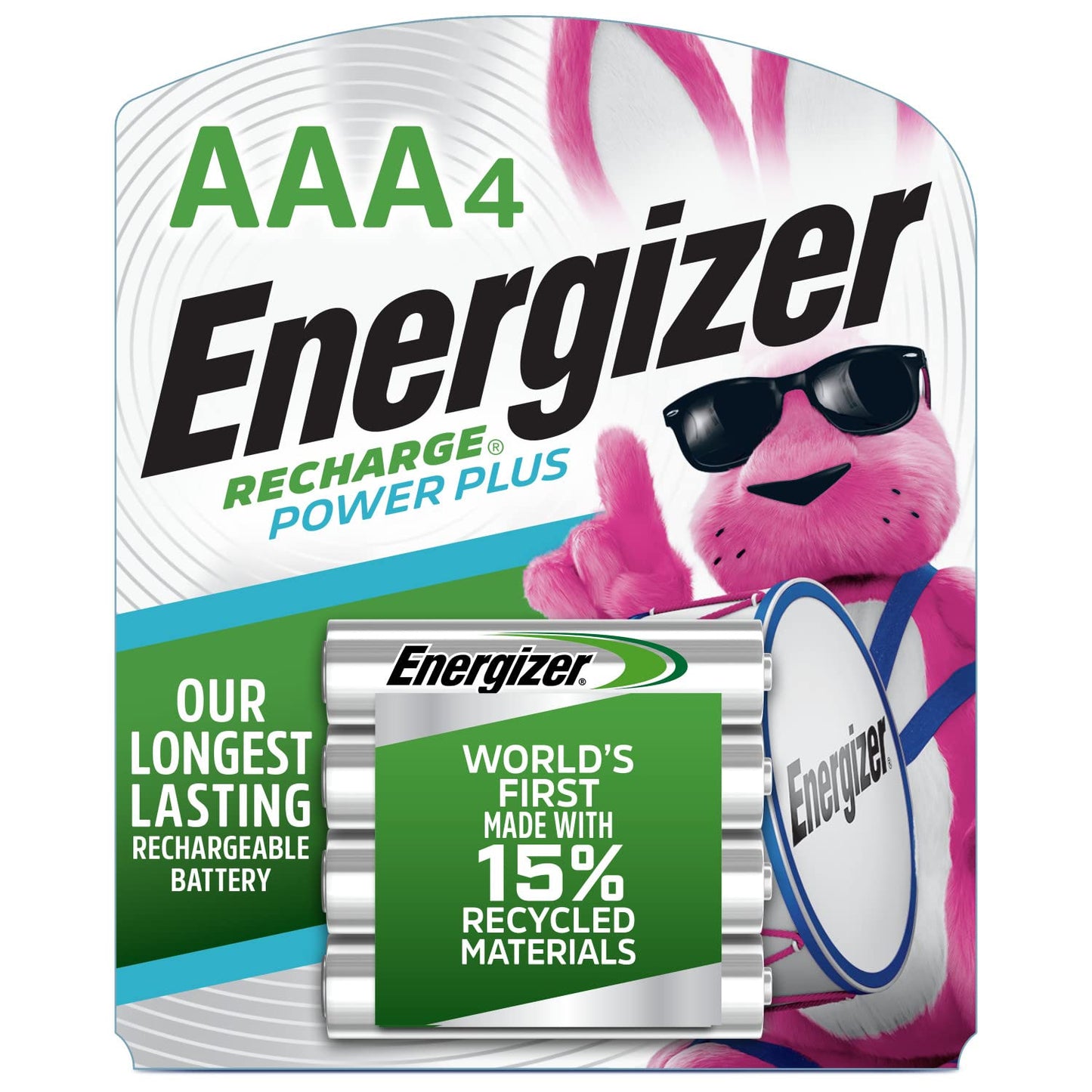 Energizer Power Plus Rechargeable AAA Batteries (4 Pack), 800mAh Triple A Batteries