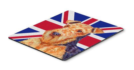 Caroline's Treasures LH9488MP Airedale with English Union Jack British Flag Mouse Pad, Hot Pad or Trivet for Home Office Gaming Working Computers