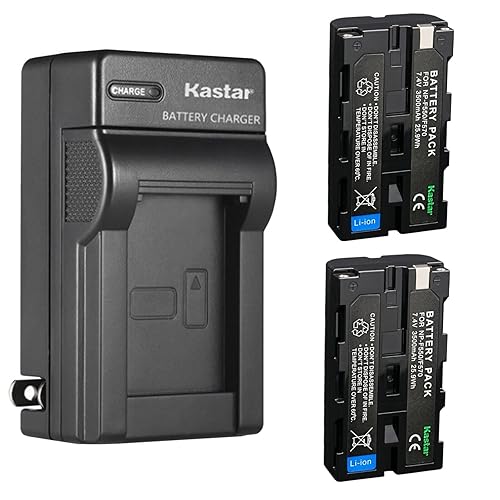 Kastar 2-Pack NP-F580 Battery 7.4V 3500mAh and AC Wall Charger Replacement for Blackmagic Design NP-F570 Battery, Blackmagic Design Pocket Cinema