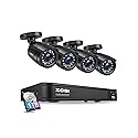 ZOSI 1080P Home Security Camera System, H.265+ 8CH 5MP Lite CCTV DVR Recorder with 1TB HDD and 4 x 1080P Weatherproof Surveillance Bullet Camera