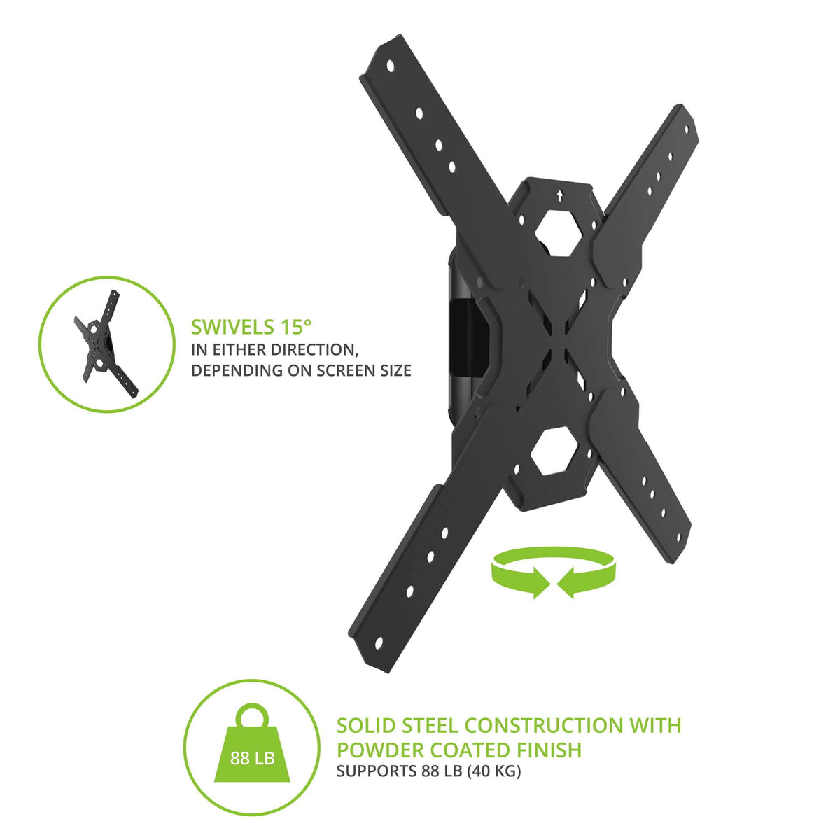 Kanto PS100 Tilting Mount for 26-inch to 60-inch TVs