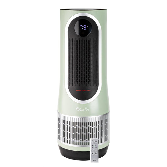 LivePure 3-in-1 LP520 Clean Heat Air Purifier & Electric Heater - Oscillating Portable Heater with 2 Heat Modes and Air Filtration - Heater for Indoor