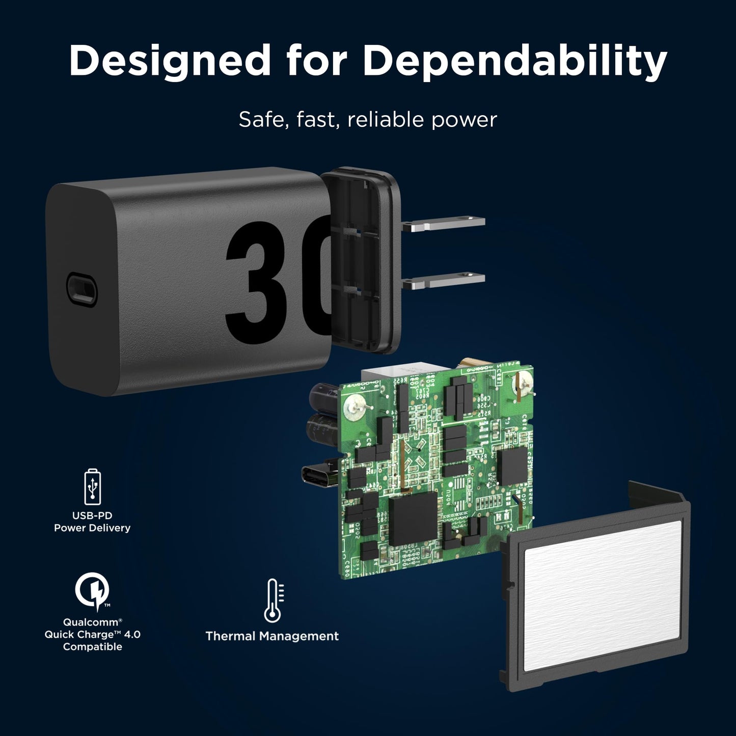 Motorola TurboPower 30 Charger with 1m USB-C to USB-C Cable