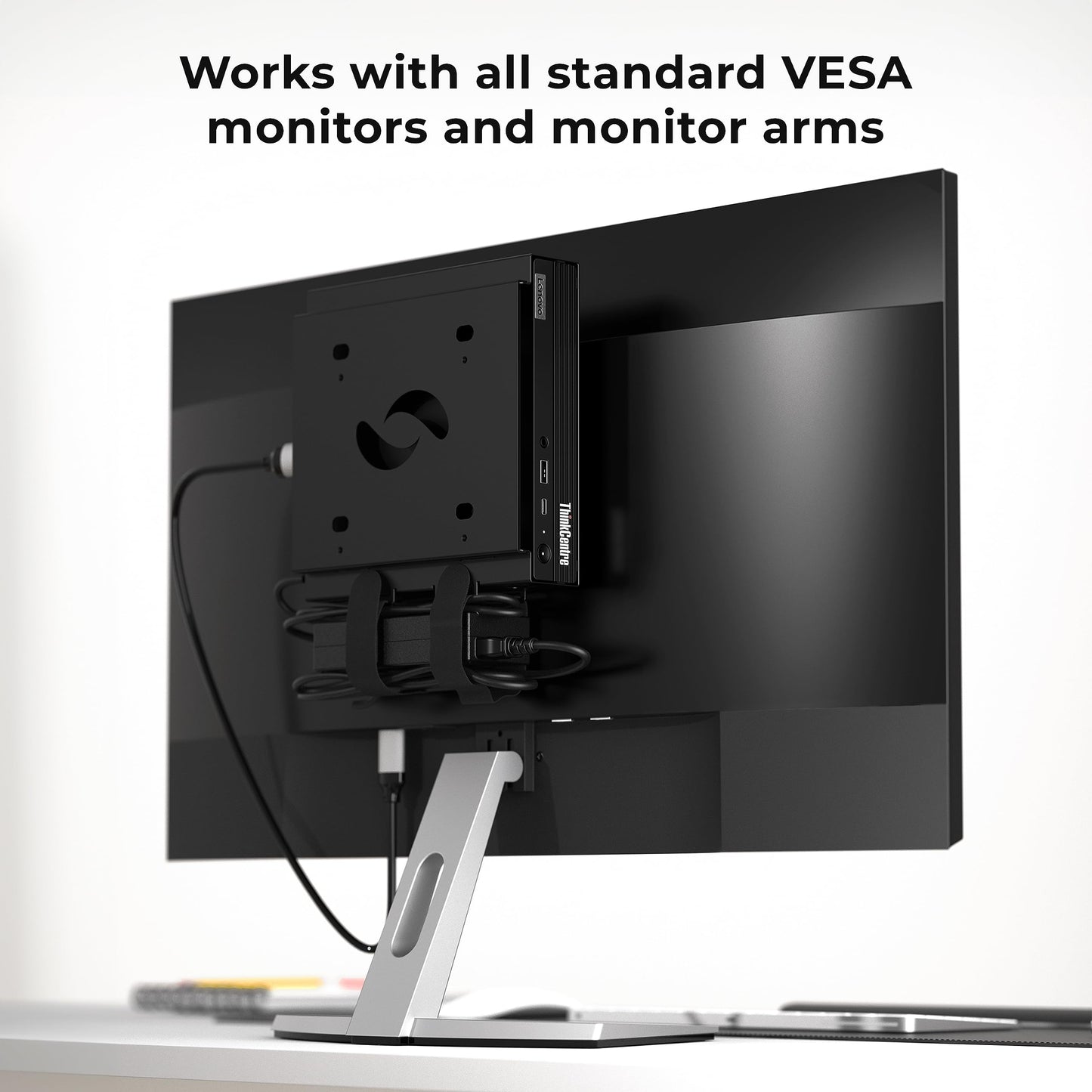 HumanCentric VESA Mount Compatible with Lenovo Thinkcentre Tiny M90q Gen 2, M80q Gen3, M90q Gen3, M70q Gen 2, Thinkstation P3 Tiny, M60e, M75q Gen2