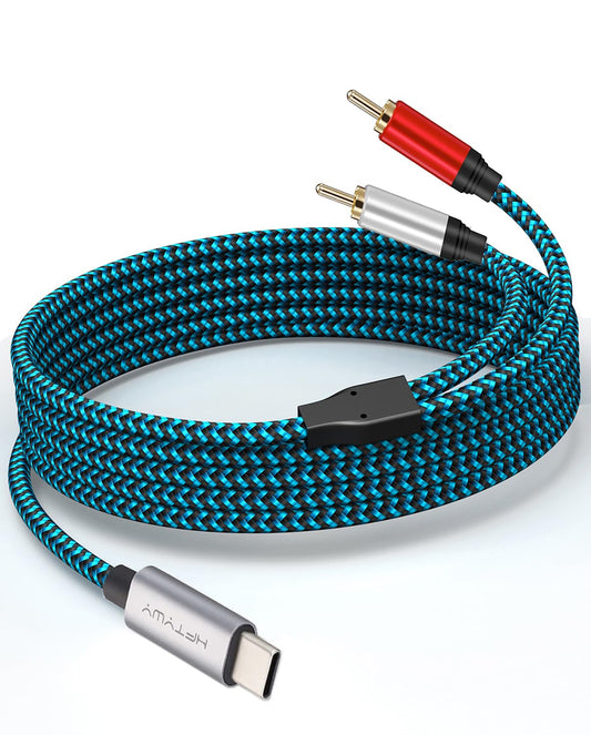 Hftywy USB C to RCA Audio Cable 15FT?USB C to 2 Male RCA Audio Stereo Cable Type C to RCA Cable, Type C Y Splitter Audio Cord, for iPhone 15 Series