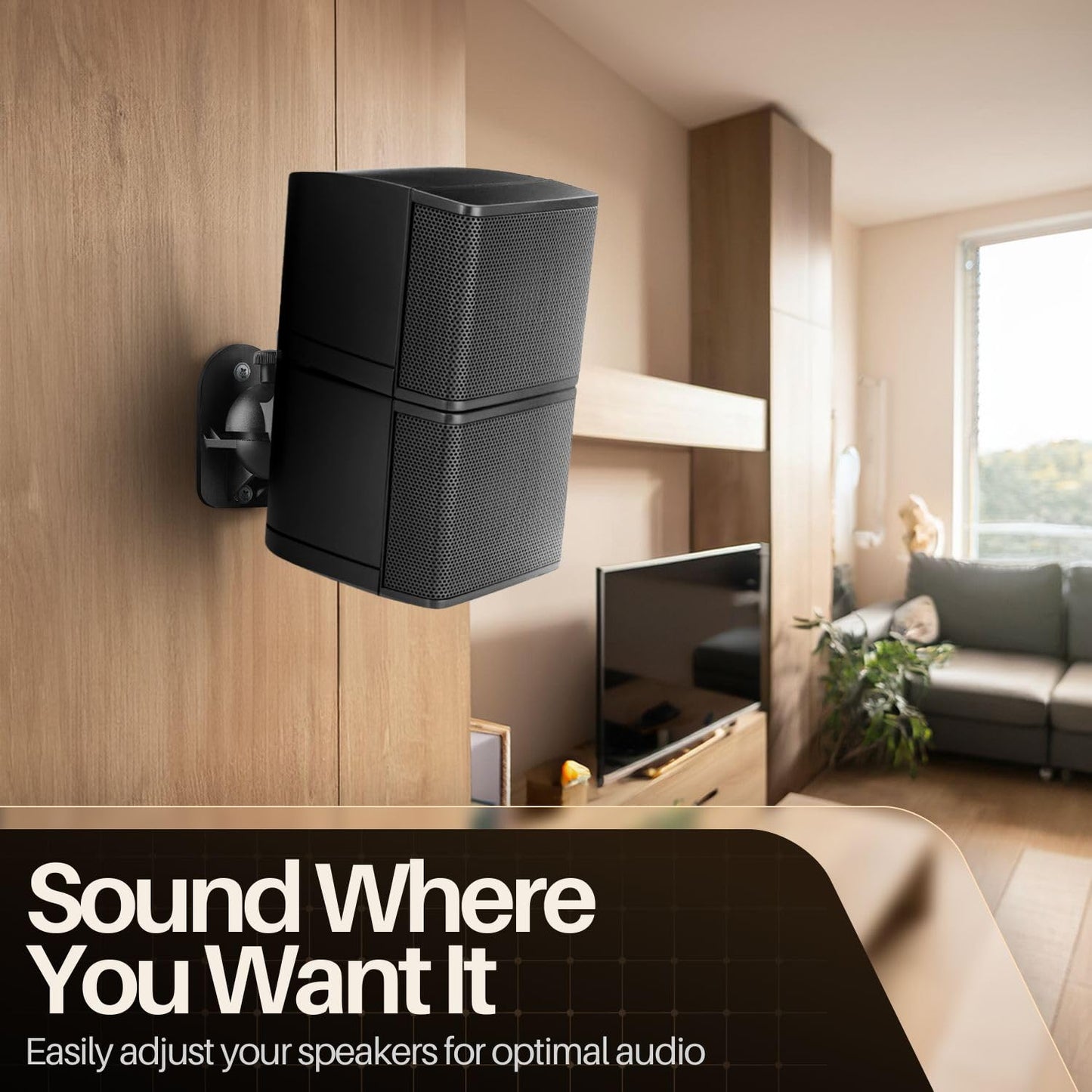 TNP Universal Satellite Speaker Wall Mount Bracket Ceiling Mount Clamp with Adjustable Swivel and Tilt Angle Rotation for Home Theater Surround Sound