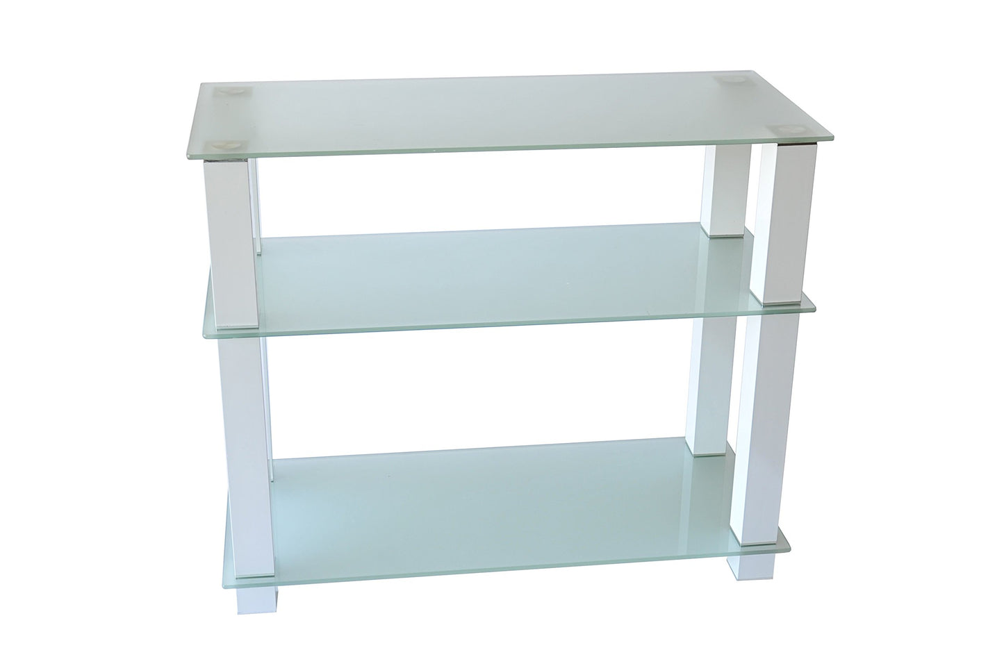 RTA Home and Office Extra Tall Frosted Glass LCD and Plasma TV Stand for a 35" TV, Gloss white