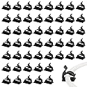 50-Pack Adjustable Adhesive Cable Clips - Sticky Wire Holders and Cord Organizers for Desk, Wall, and Home Office Use