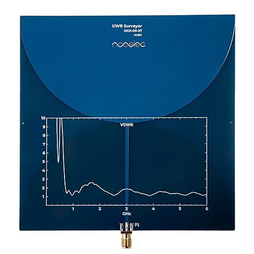Nooelec UWB Surveyor Antenna - Extremely Wide Bandwidth Biconical Low-Profile PCB Antenna. Frequency Range of 700MHz to 10GHz, Average Gain of 3dBi